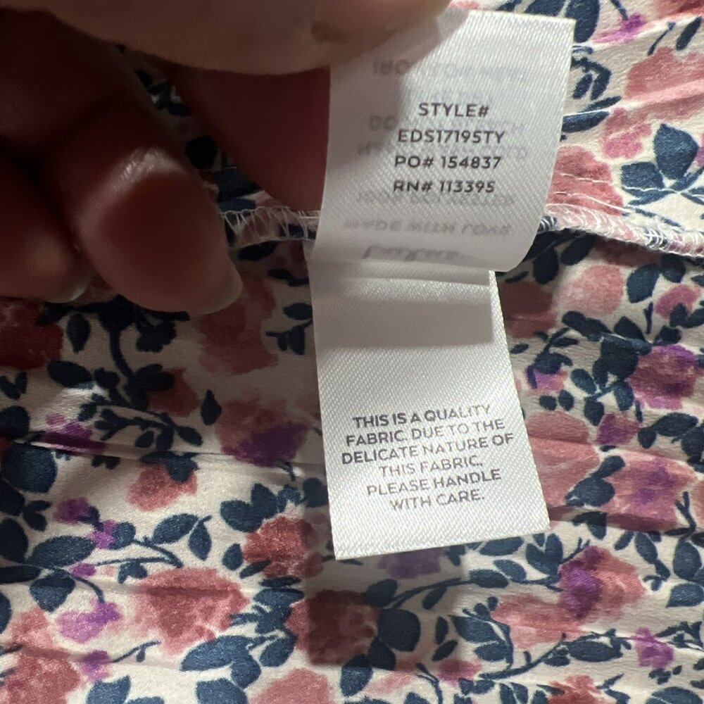 Lulus Womens Dress Floral Purple Pink‎ White Tie Back Accordian V-neck XL NEWT - Picture 13 of 16